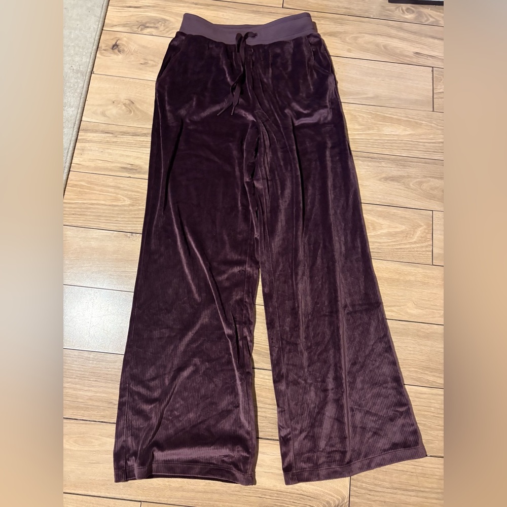 Victoria’s Secret Velvet Wide Leg Sweatpants Purple Y2K Lounge Pants Small